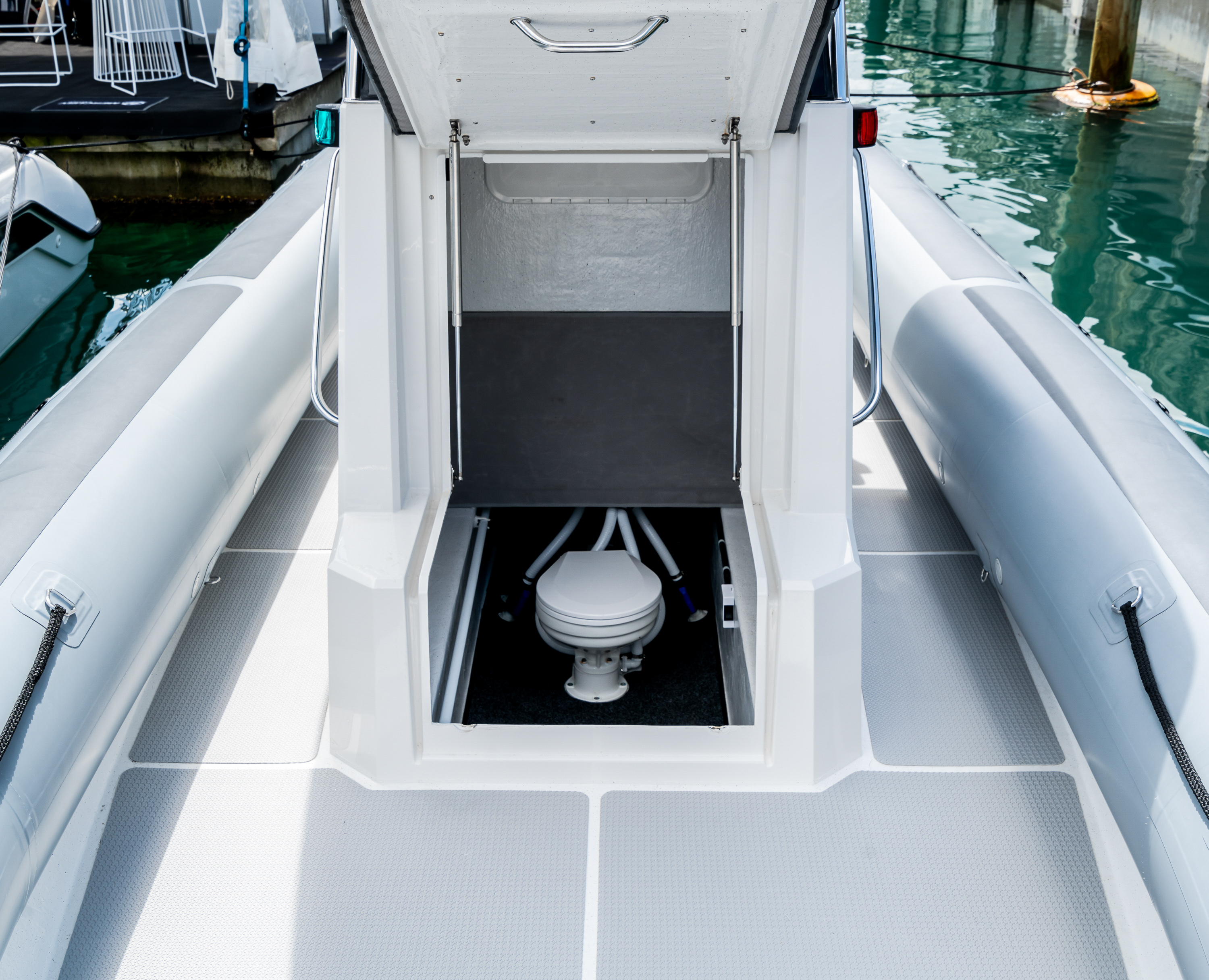 GENEROUS CONSOLE STORAGE AND OPTIONAL TOILET