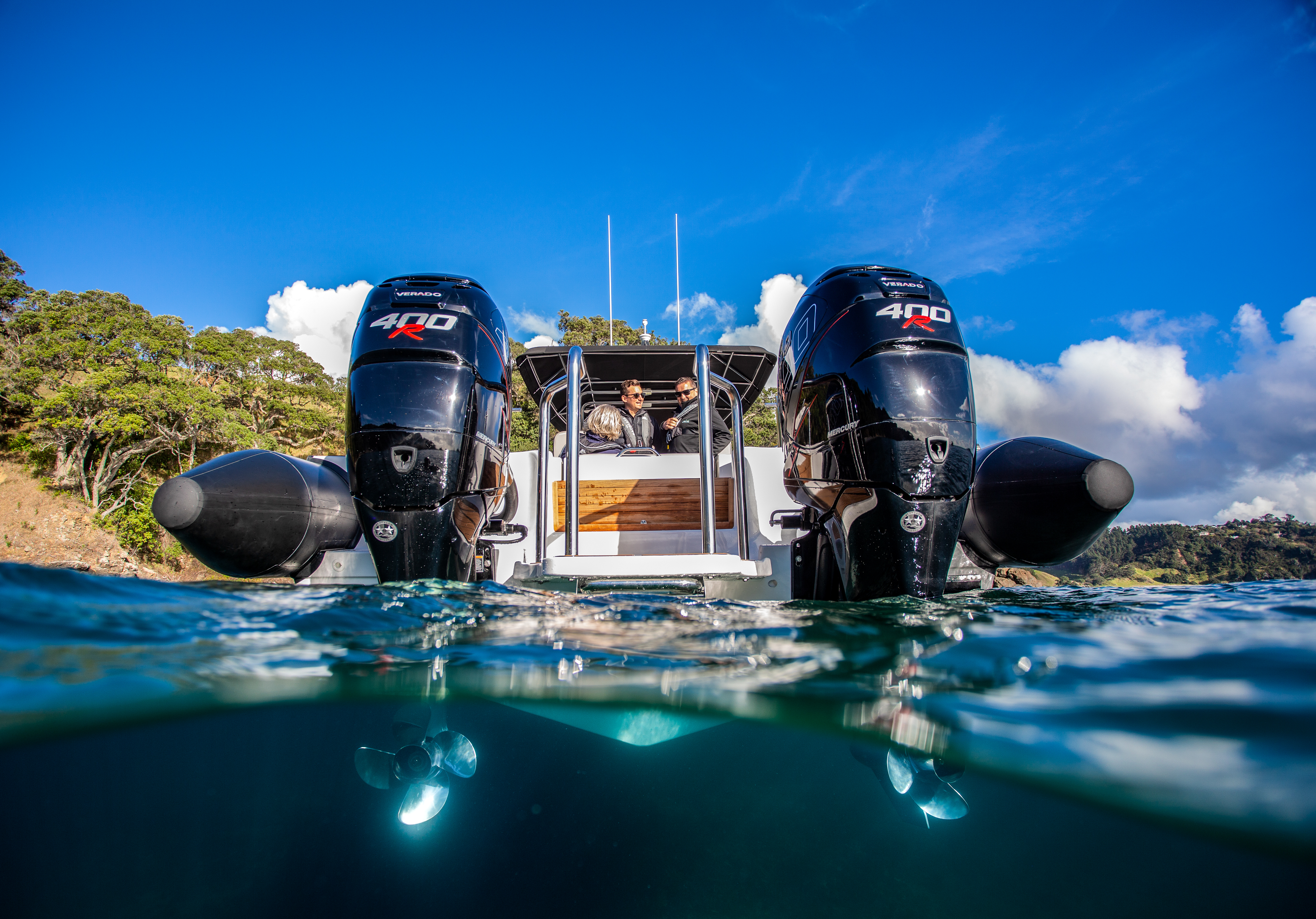 WALK THROUGH SWIM PLATFORM FOR TWIN OUTBOARD CONFIGURATION